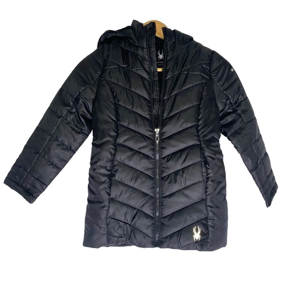 Spyder Coat Girls Size Small 7 Long puffer Fleece Lined NWT * - Picture 2 of 6